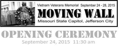 Opening ceremony September 24, 2015  11:30 am